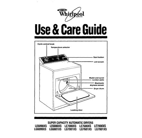 whirlpool kenmore dryer repair manual Reader