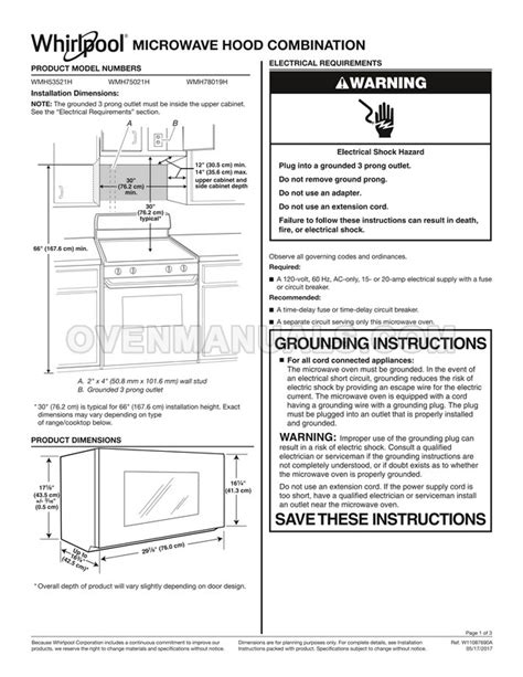 whirlpool microwave installation instructions Epub