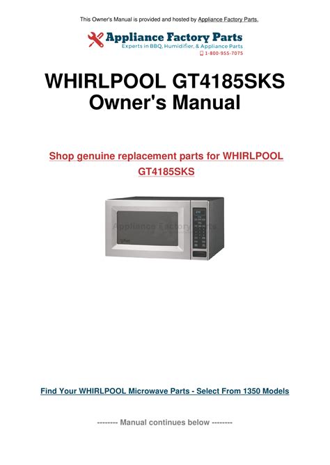 whirlpool microwave owner manual Epub