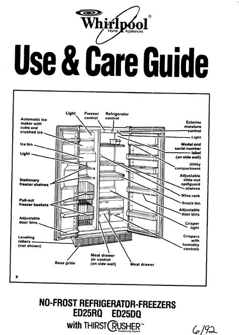 whirlpool refrigerator freezer ed25qf manuel Kindle Editon