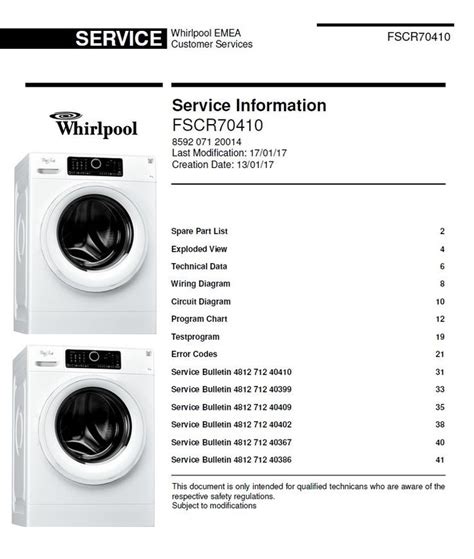 whirlpool washing machine manual