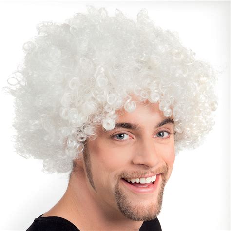 white afro wig