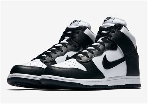 white and black nike dunks high