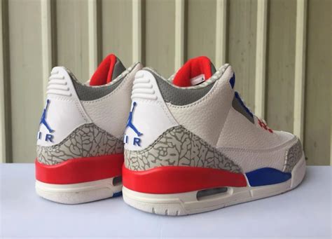 white and blue and red jordans