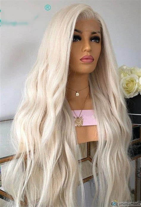 white blonde human hair wig