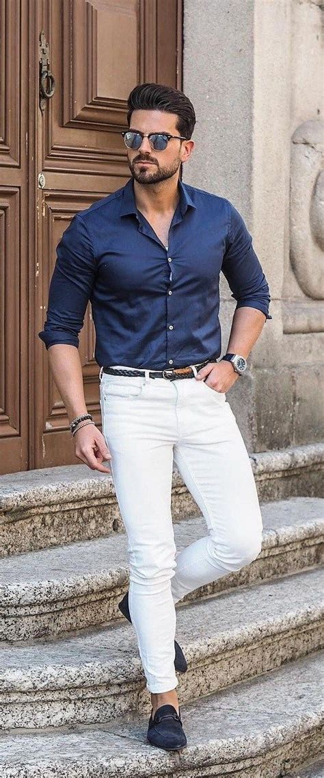 white mens jeans