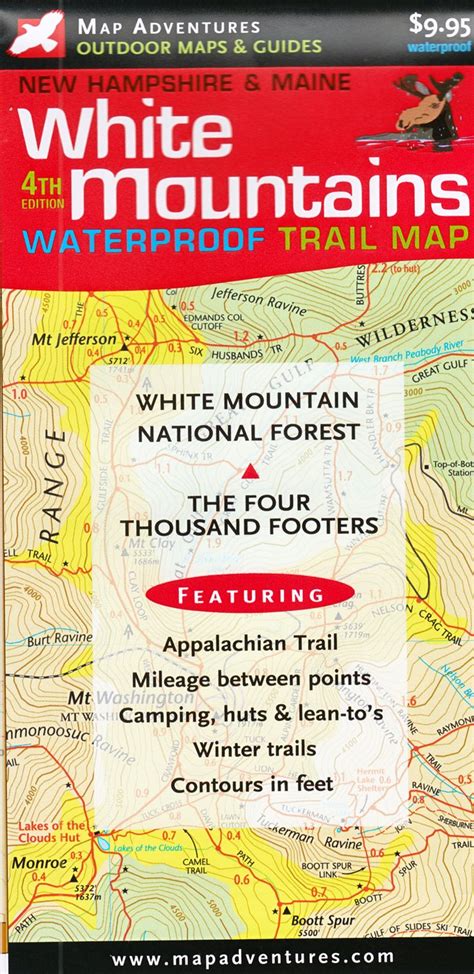 white mountains waterproof trail map new hampshire and maine Reader