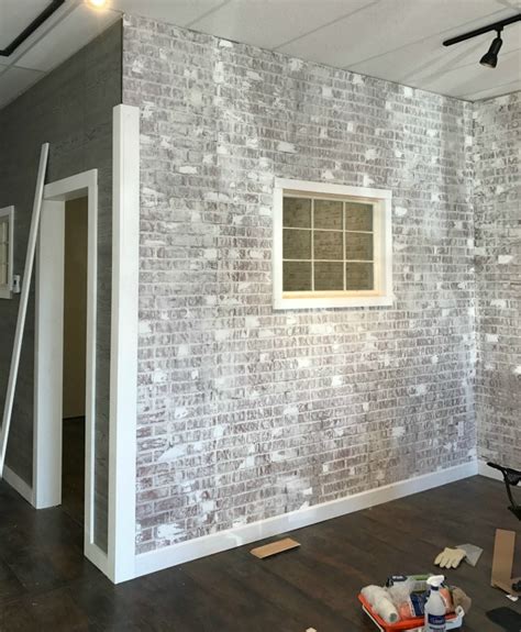 whitewash brick paneling