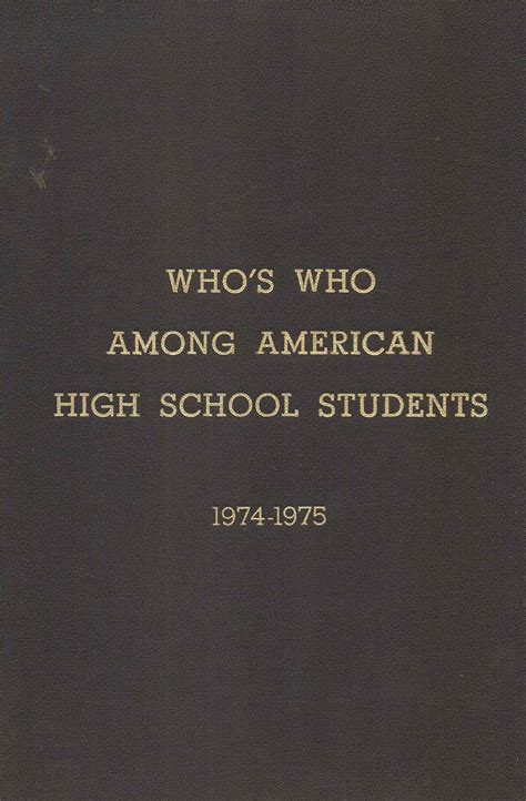 whos who among american high school students 1974 1975 Reader