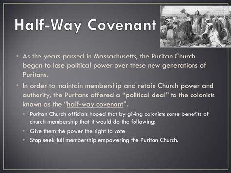 why did the puritans create the half way covenant