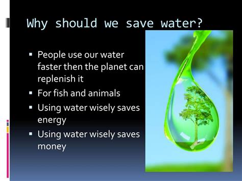 why do we need to save water