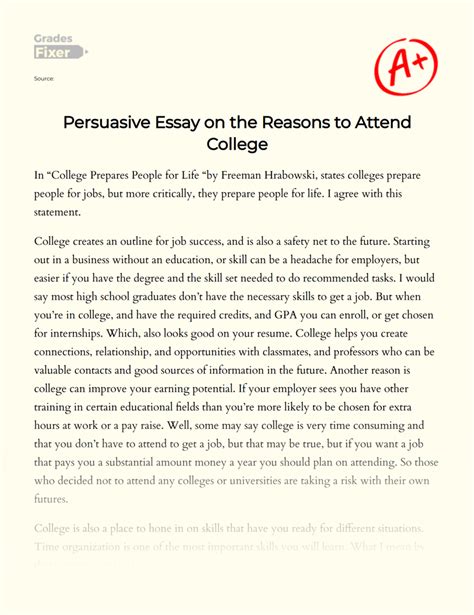 why i decided to attend college essay Reader