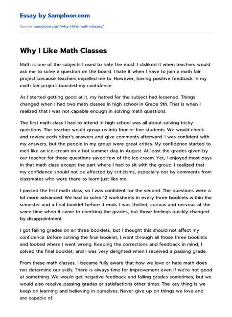 why i like math essay Doc