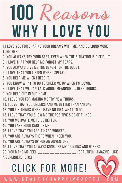 why i love you 100 reasons Kindle Editon