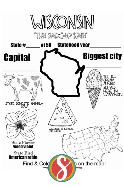 wi state capitol info for kids printable PDF