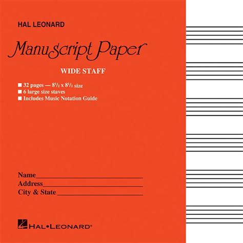 wide staff manuscript paper red cover Kindle Editon