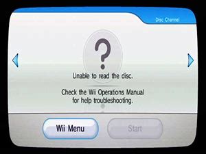 wii operations manual disc cannot be read Reader