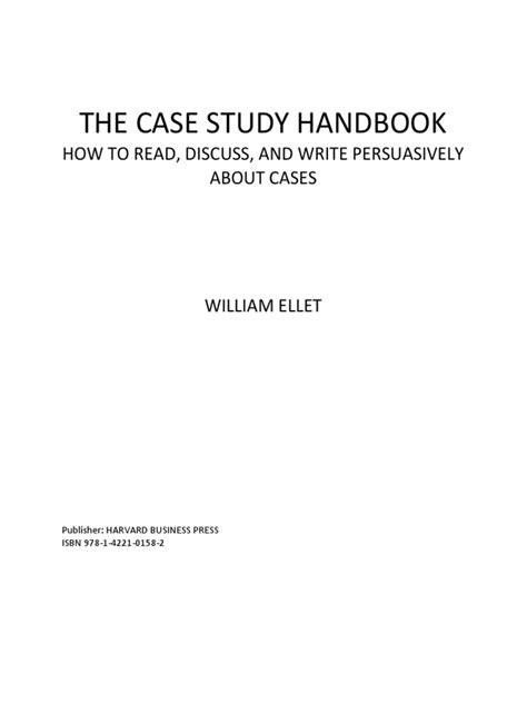 william ellet the case study handbook bing pdf Kindle Editon