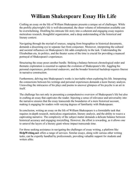 william shakespeare essay introduction Doc