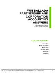 win ballada partnership and corporation accounting answers Doc