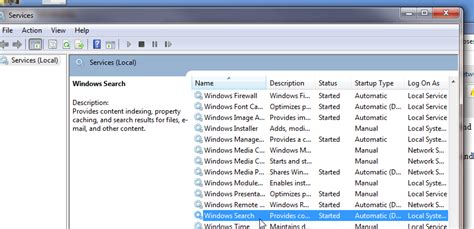 windows 7 search service Doc