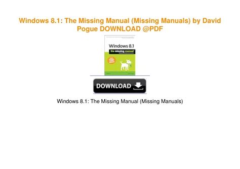 windows 81 the missing manual Epub