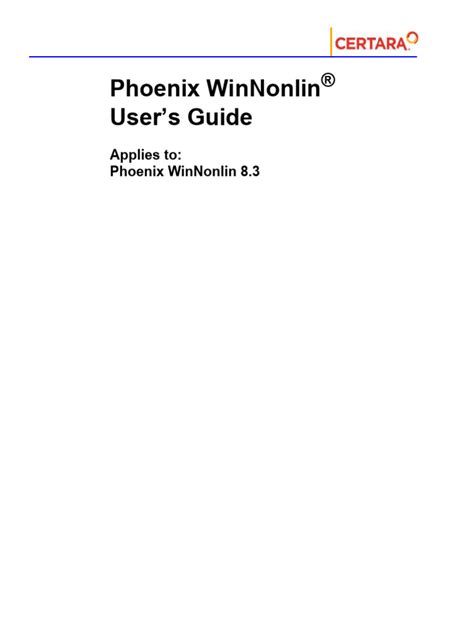 winnonlin user guide pdf Epub