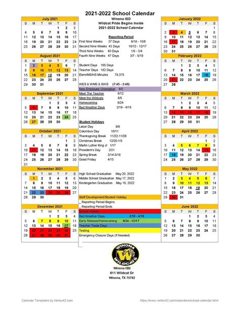 winona state academic calender