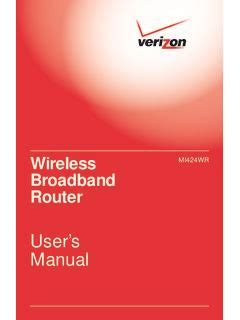 wireless broadband router user manual verizon communications Doc