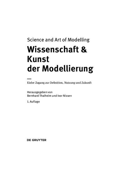 wissenschaft kunst modellierung definition nutzung Kindle Editon