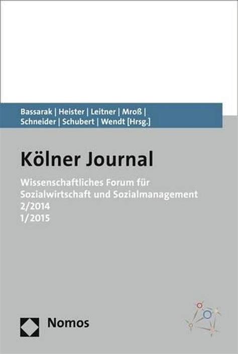 wissenschaftliches sozialwirtschaft sozialmanagement kolner journal Reader