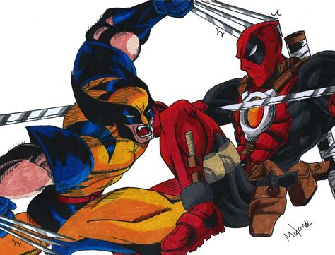 wolverine vs deadpool drawing