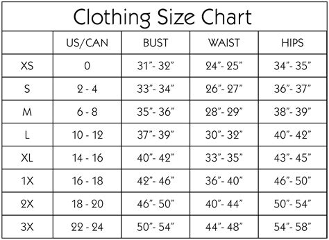 Women S Us Sizing Chart