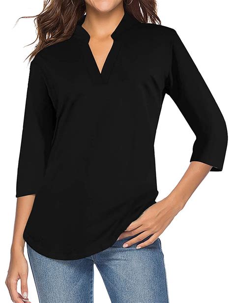 womens 3 4 sleeve tops