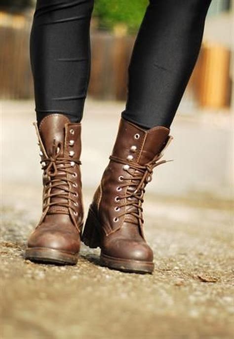 womens brown combat boots