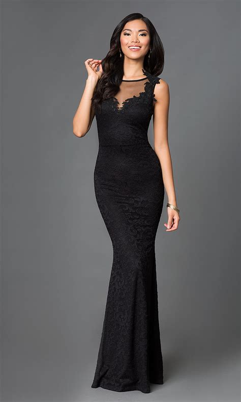 womens long black dress