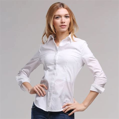 womens white work shirt