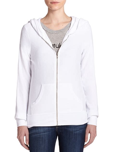 womens white zip up sweatshirt