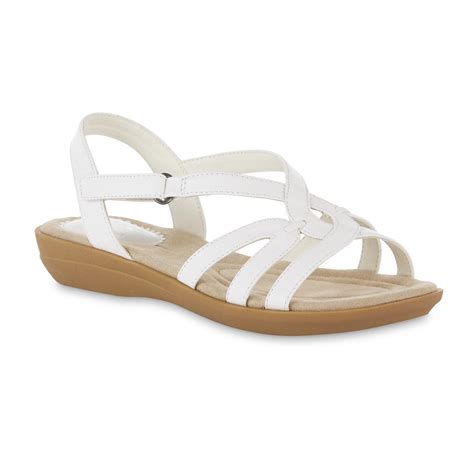 womens wide wide width arch support sandals white