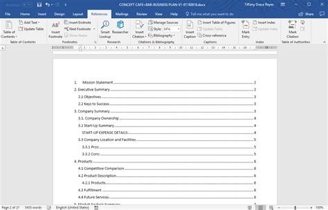 word auto table of contents Kindle Editon
