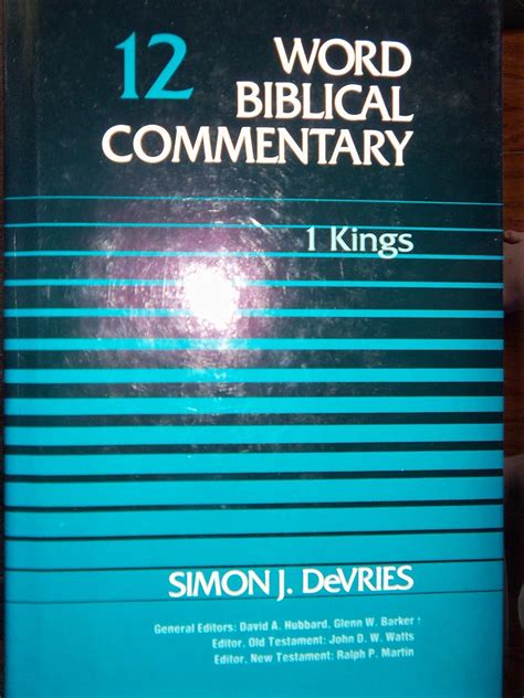 word biblical commentary vol 12 1 kings devries 352pp Doc