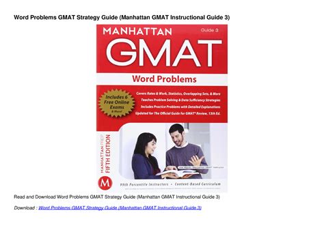 word problems gmat strategy guide manhattan gmat instructional guide 3 Kindle Editon