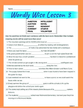 wordly wise 3000 book 3 lesson 1 problems Doc