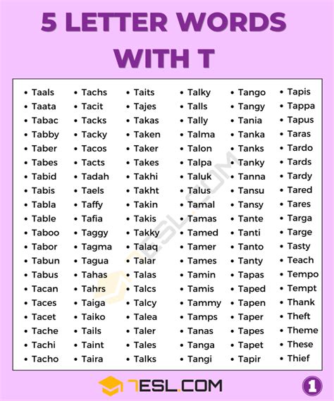 words containing t and j