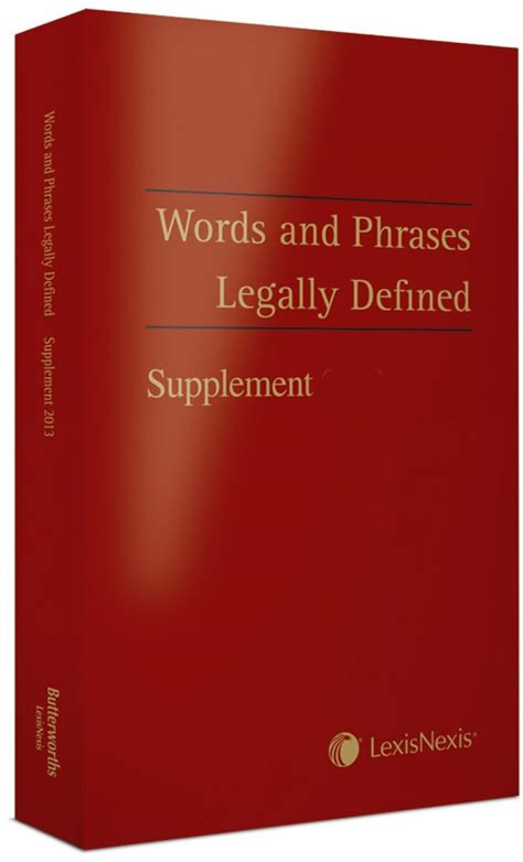 words phrases legally defined supplement Reader