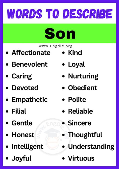 words to describe a son
