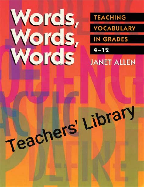 words words words teaching vocabulary in grades 4 12 Reader