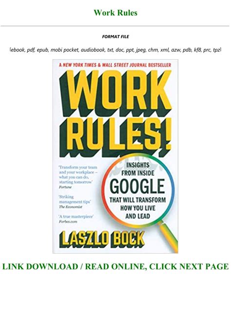 work rules Ebook Reader