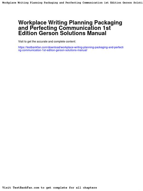 workplace writing planning packaging and perfecting communication PDF