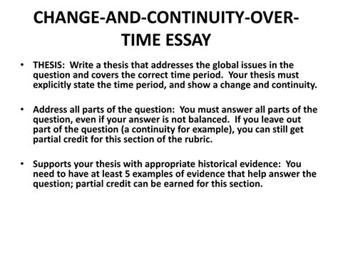 world history change over time essay 2009 Reader